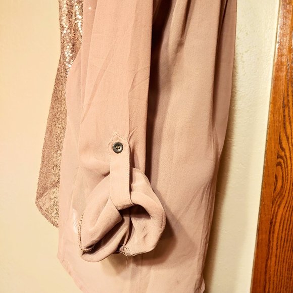 Vanity Sequined Light Brown Blouse - Picture 5 of 7